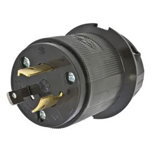 Twist-Lock® 20A 125V 2-Pole/3-Wire Male Plug, Black