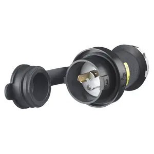 Weatherproof Twist-Lock® 20A 125V 2-Pole/3-Wire Male Plug, Black