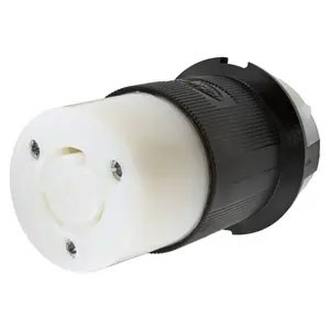 Twist-Lock® 20A 125V 2-Pole/3-Wire Female Connector, Black and White