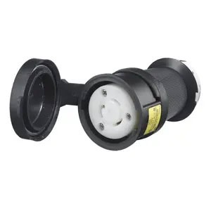Weatherproof Twist-Lock® 20A 125V 2-Pole/3-Wire Female Connector, Black