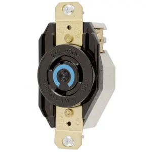 Twist-Lock® 20A 250V 2-Pole/3-Wire Female Single Receptacle, Black