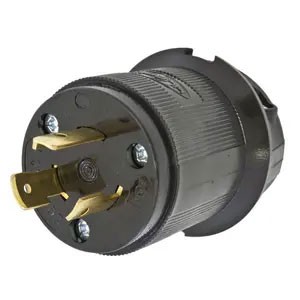 Twist-Lock® 20A 250V 2-Pole/3-Wire Male Plug, Black