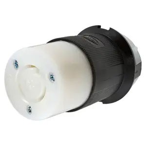 Twist-Lock® 20A 250V 2-Pole/3-Wire Female Connector, Black and White