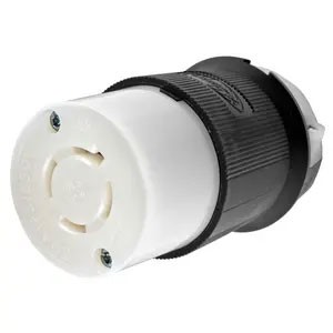 Twist-Lock® 20A 125/250V 3-Pole/4-Wire Female Connector, Black and White