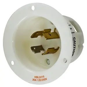 Twist-Lock® 20A 125/250V 3-Pole/4-Wire Flanged Panel Inlet Male