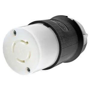 Twist-Lock® 20A 250V 3-Pole/4-Wire Female Connector, Black and White