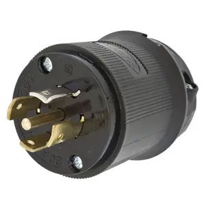 Twist-Lock® 20A 120/208V 4-Pole/5-Wire Male Plug, Black