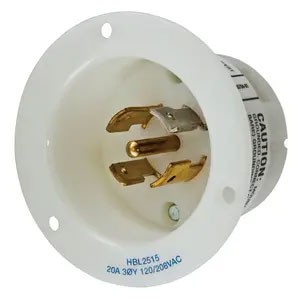 Twist-Lock® 20A 120/208V 4-Pole/5-Wire Flanged Inlet Male
