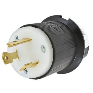 Twist-Lock® 30A 125V 2-Pole/3-Wire Male Plug, Black
