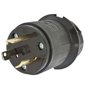 Twist-Lock® 30A 125V 2-Pole/3-Wire Male Plug, Black