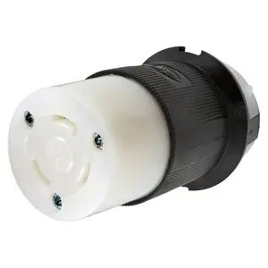 Twist-Lock® 30A 125V 2-Pole/3-Wire Female Connector, Black and White