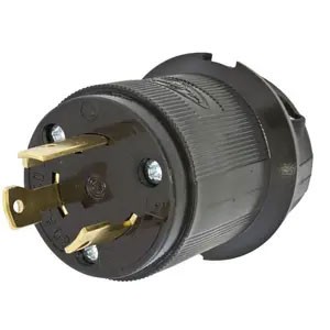 Twist-Lock® 2-Pole/3-Wire 30A 250V Male Plug, Black