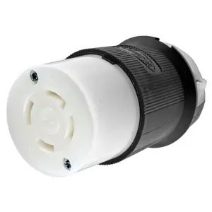 Twist-Lock® 30A 125/250V 3-Pole/4-Wire Female Connector, Black and White