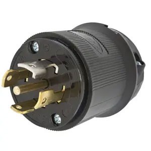 Twist-Lock® 30A 120/208V 4-Pole/5-Wire Male Plug, Black