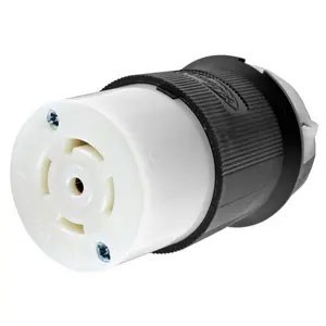 Twist-Lock® 30A 120/208V 4-Pole/5-Wire Female Connector, Black and White