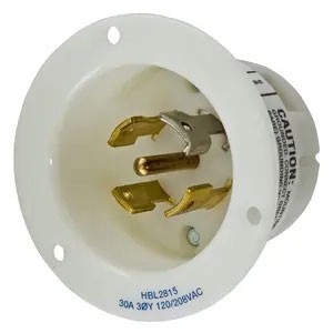 Twist-Lock® 30A 120/208V 4-Pole/5-Wire Flanged Panel Inlet Male