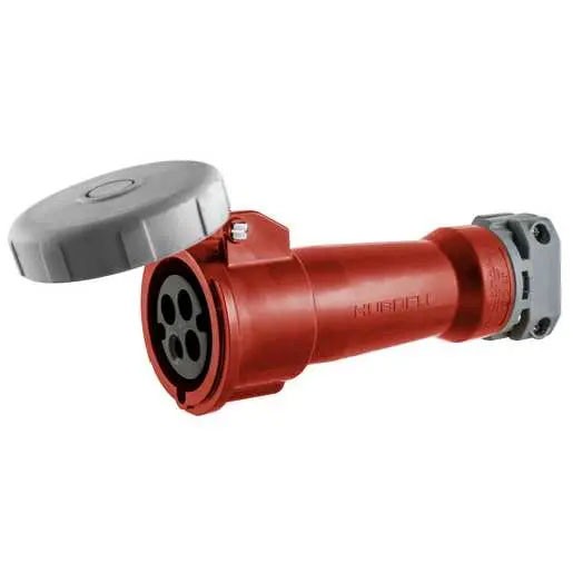 Pin and Sleeve 30A 480V 3-Phase, 3-Pole 4-Wire Female Connector, Red