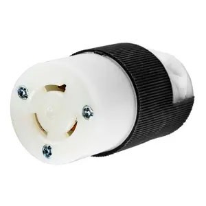 Twist-Lock® 15A 250V 2-Pole/3-Wire Female Connector, Black and White
