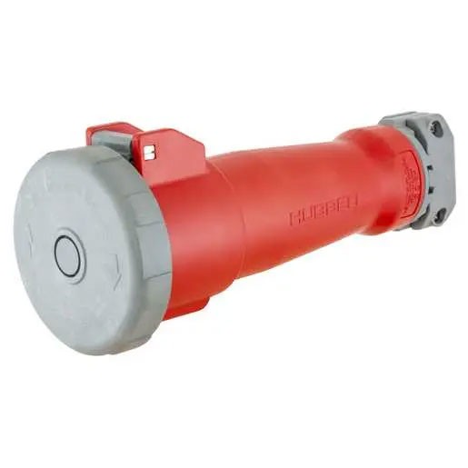 Pin and Sleeve 60A 480V 3-Phase, 3-Pole 4-Wire Female Connector, Red