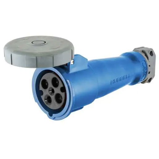 Pin and Sleeve 60A 250V 3-Phase, 3-Pole 4-Wire Female Connector, Blue