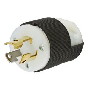 Twist-Lock® 15A 125V 2-Pole/3-Wire Male Plug Black/White