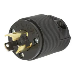 Twist-Lock® 15A 125V 2-Pole/3-Wire Male Plug, Black