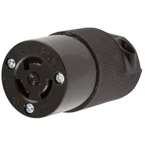 Twist-Lock® 15A 125V 2-Pole/3-Wire Female Connector, Black