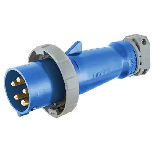 Pin and Sleeve 100A 120/208V 3-Phase, 4-Pole 5-Wire Male Plug, Blue