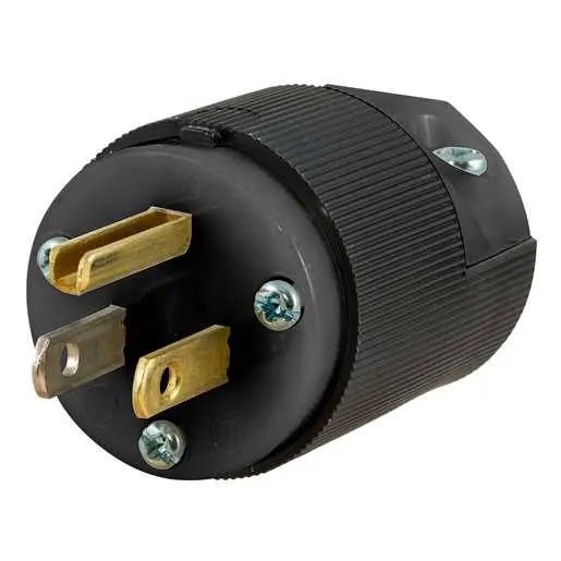15A 125V Male Plug, Black