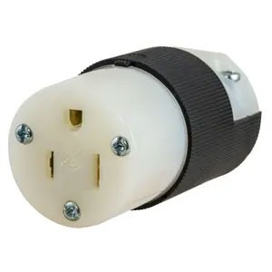 15A 125V Female Connector, Black and White