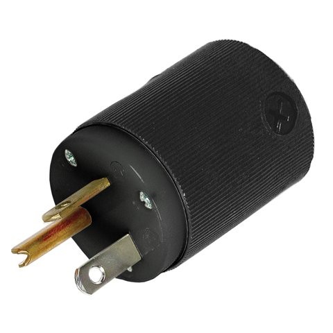 20A 125V Male Plug, Black