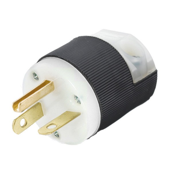 20A 250V Male Connector, Black and White