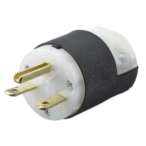 15A 250V Male Connector, Black and White