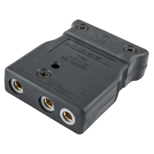 Stage Pin 60A 125V Inline Female, Black