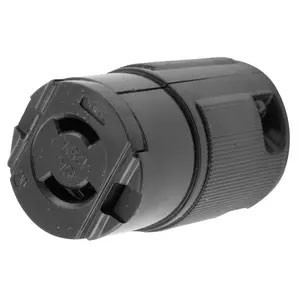 Midget Twist-Lock® ML-1R 15A 125V 2-Pole Female, Black
