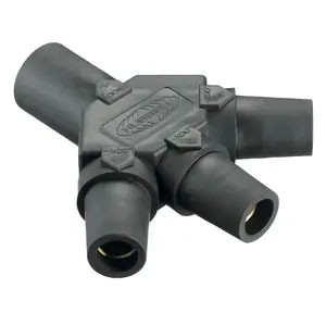 Cam 3-Fer 400A/600V M-F-F-F, 1 Male to 3 Female Cam Splitter, Black