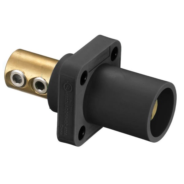 Panel Mount Double Screw 2/0-4/0 300/400A 600V Male, Black