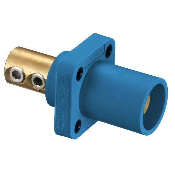Panel Mount Double Screw 2/0-4/0 300/400A 600V Male, Blue