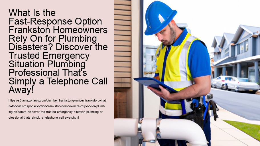 What Is the Fast-Response Option Frankston Homeowners Rely On for Plumbing Disasters? Discover the Trusted Emergency Situation Plumbing Professional That's Simply a Telephone Call Away!