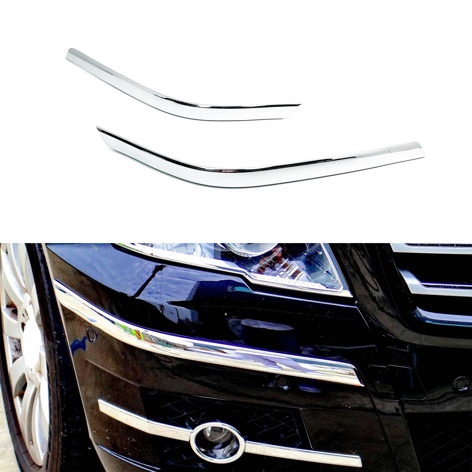 Chrome Bumper Moulding Trims Pair For Mercedes-Benz GLK X204 Pre