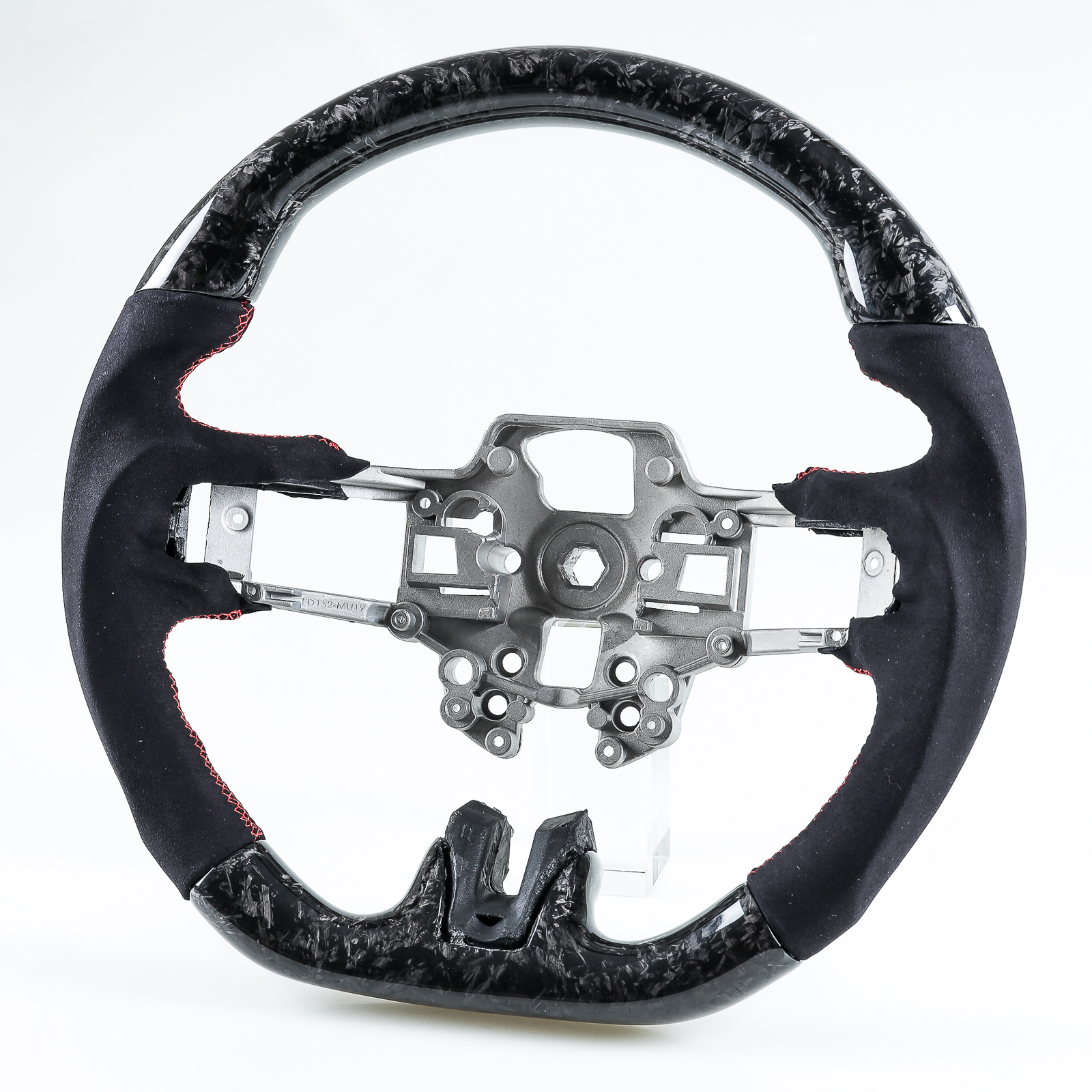 Carbon Fiber Steering Wheel Suede For Ford Mustang 2019 Facelift