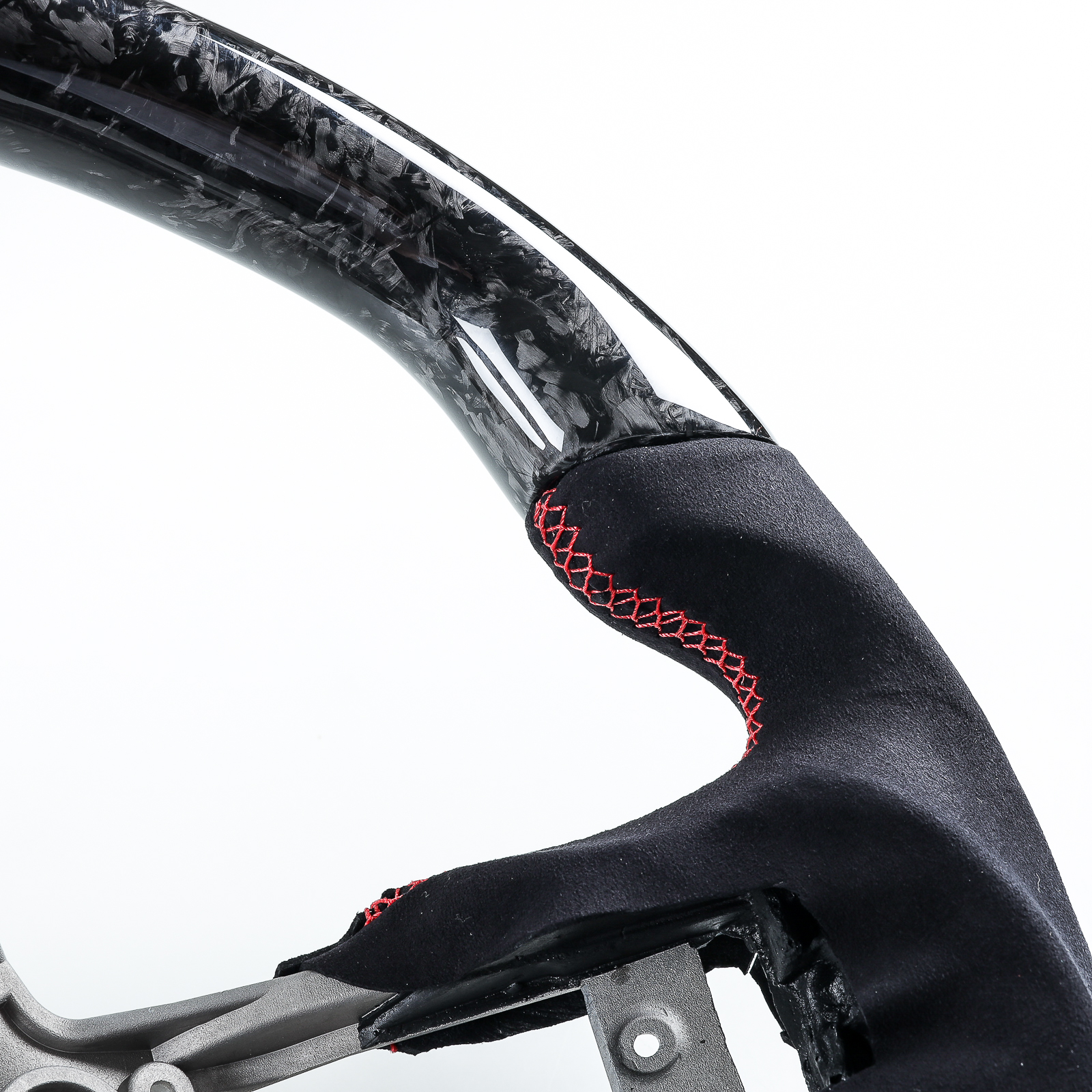 Carbon Fiber Steering Wheel Suede For Ford Mustang 2019 Facelift