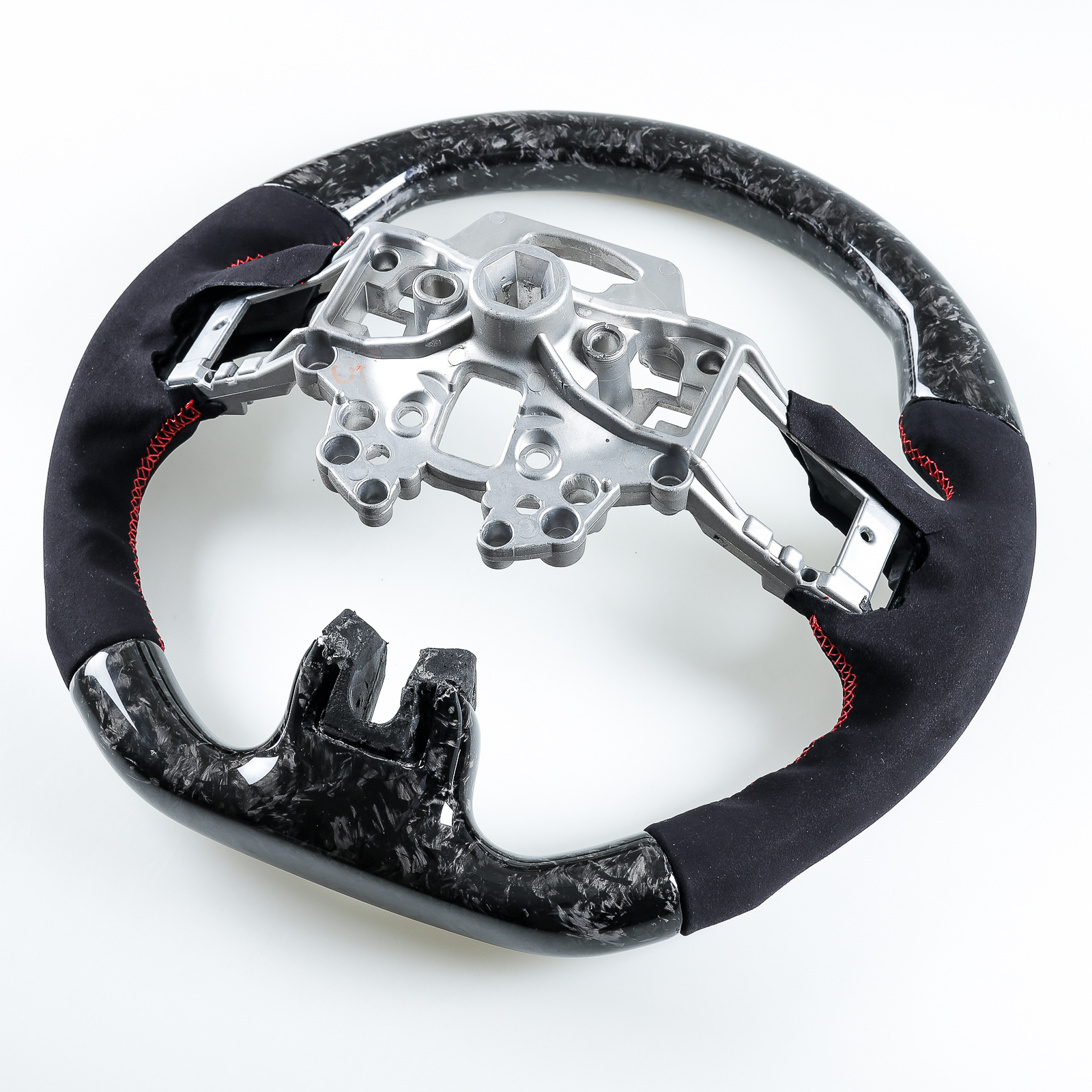 Carbon Fiber Steering Wheel Suede For Ford Mustang 2019 Facelift