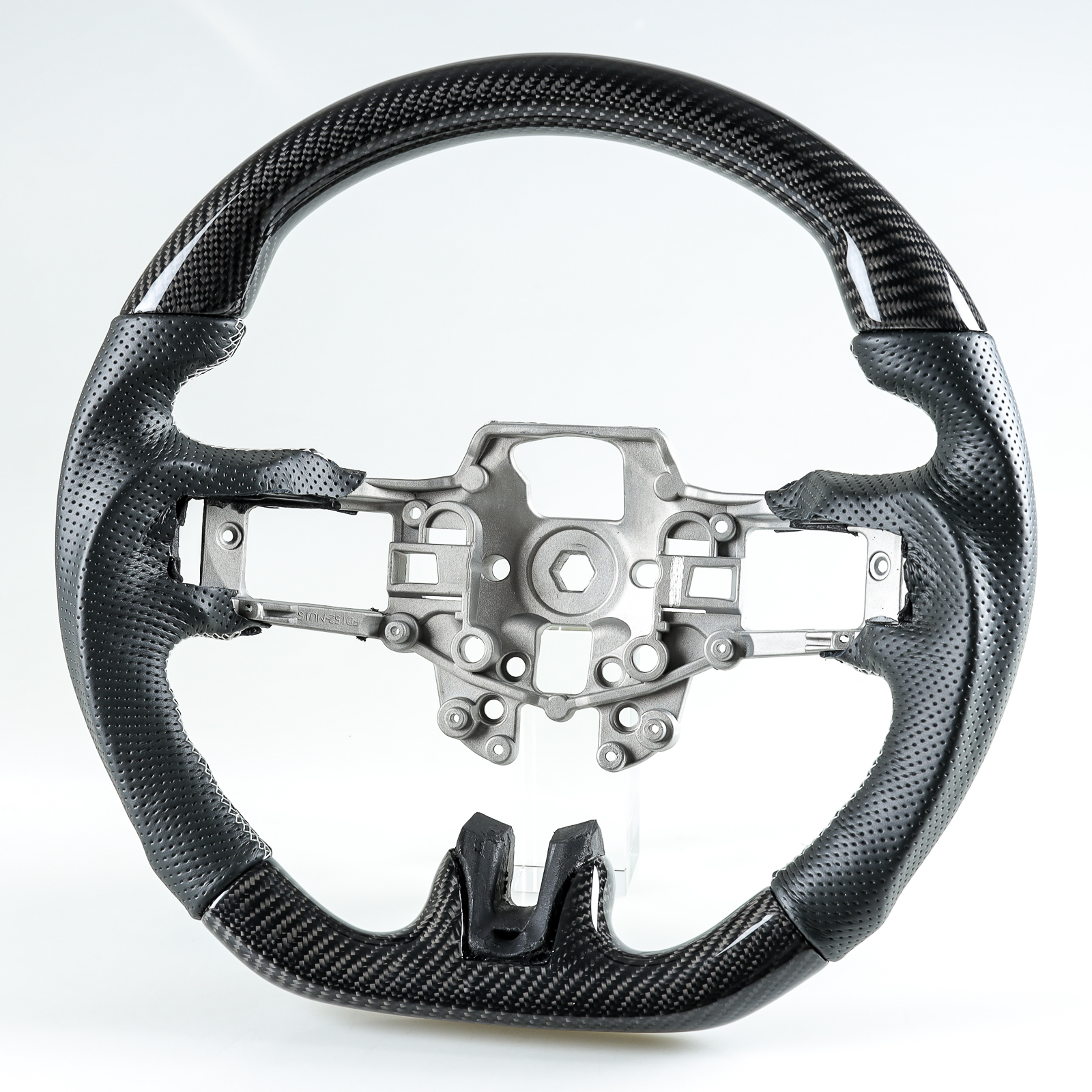 Carbon Fiber Perforated Leather Steering Wheel For Ford Mustang 2015