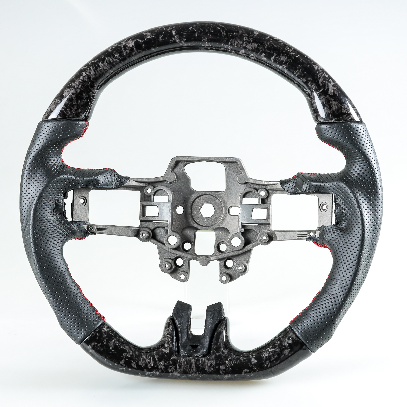 Carbon Fiber Perforated Leather Steering Wheel For Ford Mustang