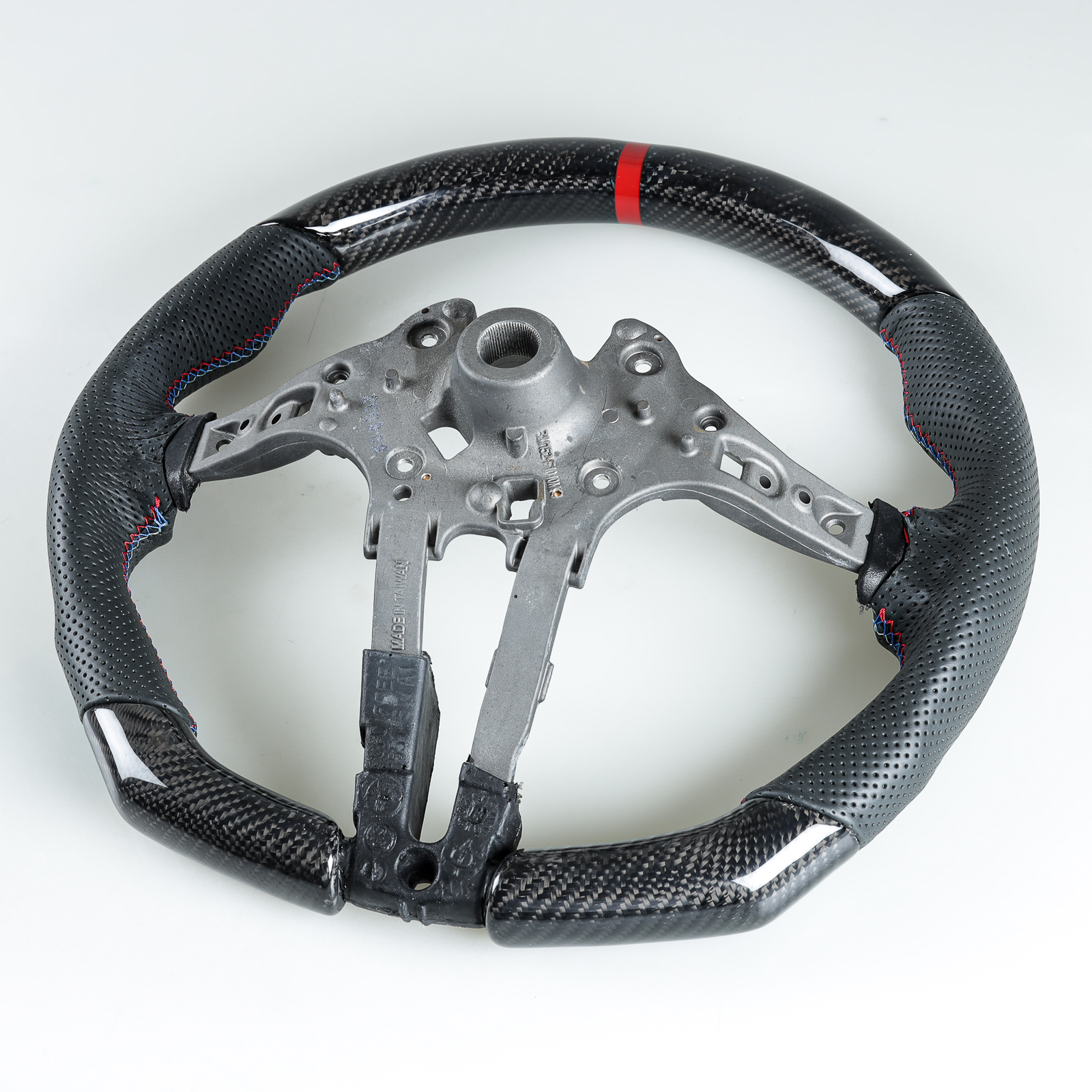 Carbon Leather Steering Wheel Red For BMW F10 F11 F07 F12 F13 F06 F01