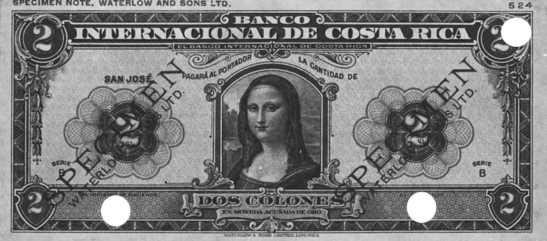 1931-1936 Costa Rica 2 Colones values and price guide