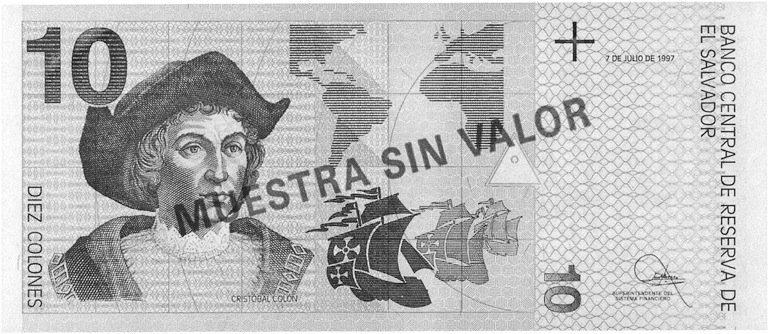 1997 El Salvador 10 Colones values and price guide