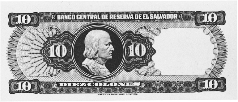 1983-1988 El Salvador 10 Colones values and price guide