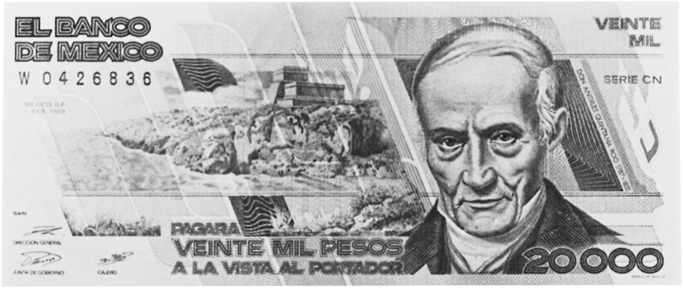 1988-1989 Mexico 20,000 Pesos values and price guide